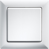 Single universal frame for wireless pushbuttons, pure white glossy