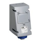 Socket-outlet with RCD, 9h, 30mA, 16A, IP67, 3P+N+E