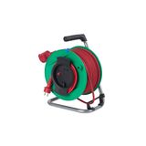 Safety extension reel 285mmO 50m H05RR-F3G1,5 red with thermal switch