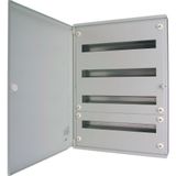 Complete surface-mounted flat distribution board, grey, 24 SU per row, 2 rows, type C