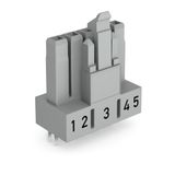 Socket for PCBs straight 5-pole gray