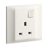 Belanko S 1 gang single pole BS switched socket outlet - 13A - Ivory