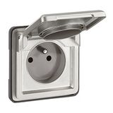 Socket outlet Soliroc - French - 2P + E - automatic terminals and cover - IP 55