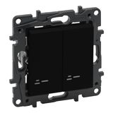 ILLUMINATED 2-GANG ONE-WAY SWITCH BLACK