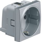 Systo Socket SCHUKO 16A screwless with childprotection Alu
