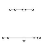 3-conductor, double-deck terminal block Ground conductor/through termi