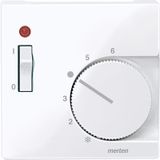 Central plate for room temperature controller insert with switch, active white glossy, System M