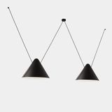 Pendant Super Attic 2 bodies Conic Shape 2250mm E27 23W Black