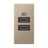 Arteor 1 module USB two ports C+C - 3A- 15W - Champagne