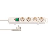 Comfort Line Plus Extension Socket With Flat Plug 4-way white 2m H05VV-F 3G1,5