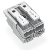 Lighting connector push-button, external without ground contact white