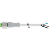 M12 female 0° A-cod. with cable F&B PVC 5x0.34 gy UL/CSA 15m