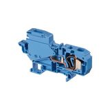 DIN RAIL TERMINAL BLOCK, NEUTRAL DISCONNECT, BLUE, D10/10,NT,L, SPRING TERMINAL, 10X101.5X44.5MM, 57A, 400V