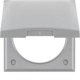 Integro Flow-Frame, 1-Gang with Hinged Cover, Grey Glossy