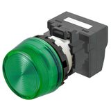 M22N Indicator, Plastic projected, Green, Green, 24 V, push-in termina