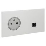 Art d'Arnould universe Epure 2P+E power socket and RJ45 socket - satin steel