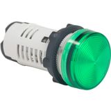 Harmony XB7, Monolithic pilot light, plastic, green, Ø22, integral LED, 110...120 V AC