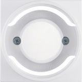 Centre plate for pilot lamp E14, S.1/B.3/B.7, p. white glossy
