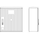 Cable management enclosure 1 door, size 1, RAL7035, ribbed