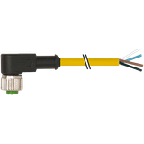 M12 female 90° A-cod. with cable PUR 4x0.34 ye UL/CSA+drag ch. 16m