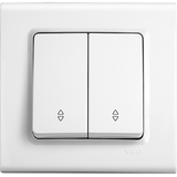 Linnera-Rollina Q C Two Gang Switch-Two Way Switch Beige