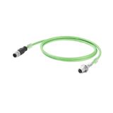 PROFINET Cable (assembled), M12 D-code – flange, M12 D-code – pin stra