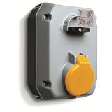 Switched interlocked socket-outlet, 4h, 16A, IP44, 3P+E