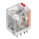 Miniature industrial relay, 115 V AC, red LED, 2 CO contact (AgNi flas