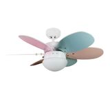 Orion AC Ceiling Fan with Light Pastel Multicoloured