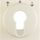Centre plate for blind switch and key switch white glossy
