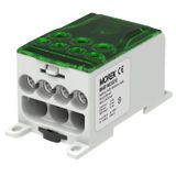 OJL400AF green in 10x(1x25) out 4x35/3X50mm² Distribution block