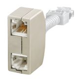 RJ45 plug adapter, IP20, Connection 1: RJ45, Connection 2: RJ45