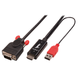 2m HDMI to VGA Adatper Cable Connects a single HDMI® Device to a VGA Display with a maximum resoluition of 1920x1200