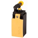Safety position switch, LS(M)-…, Roller lever, Complete unit, 1 N/O, 1 NC, EN 50047 Form E, Snap-action contact - Yes, Yellow, Metal, Cage Clamp, -25