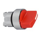 Harmony XB4, Illuminated selector switch head, metal, red, Ø22, integral LED, 2 positions, stay put
