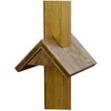 Wooden stake 90x90mm, oak wood, with rain cover, rain cover incl. 45°