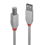 0.5m USB 2.0 Type A to B Cable, Anthra Line, Grey USB Type A Male to B Male