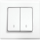 Linnera S White Two Gang Switch-Two Way Switch