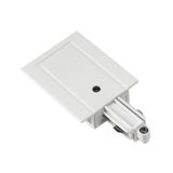 Feed-in 1-ph-hv-track recessed, protection cond.right, white
