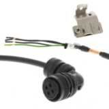 1S series servo motor power cable, 3 m, non braked, 230 V: 900 W to 1.