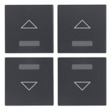 Four half-buttons 1M arrow symbol grey