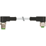 M12 male 90° / M12 female 90° A-cod. PVC 3x0.34 gy UL/CSA 0.3m