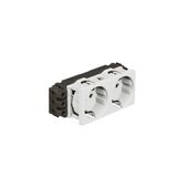 Socket Mosaic - 2 x 2P+E - for installation on trunking - screw term. - standard