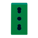 ITALIAN STANDARD SOCKET-OUTLET 250V ac - FOR DEDICATED LINES - 2P+E 16A DUAL AMPERAGE - P17-11 - 1 MODULE - GREEN - SYSTEM