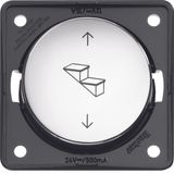 Rev pol push-button, 5 cont, impr for steps, Integro - mod ins, chr gl