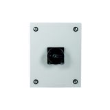 Main switch, T0, 20 A, surface mounting, 4 contact unit(s), 8-pole, STOP function, With black rotary handle and locking ring, Lockable in the 0 (Off)