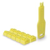 RJ45 Port Locks Yellow, 10x + 1 Key RJ-45 Port Blocker Key - Pack of 10 Blockers, Yellow