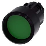 Pushbutton, 22 mm, round, plastic, green, Front ring, raised momentary...3SU1000-0CB40-0AA0-Z Y13