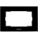 Karre Plus Accessory Glass - Black Two Gang Flush Mounted Frame