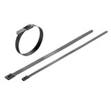 Cable tie, 7.9 mm, Stainless steel, polyester coated, 1112 N, black